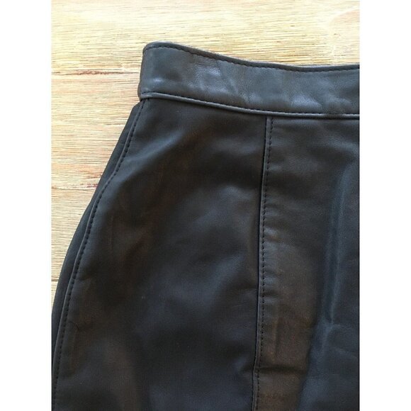 Vintage Daniel Marcus Womens Black Leather Pencil Skirt Size 10 Made in Canada - Picture 4 of 5